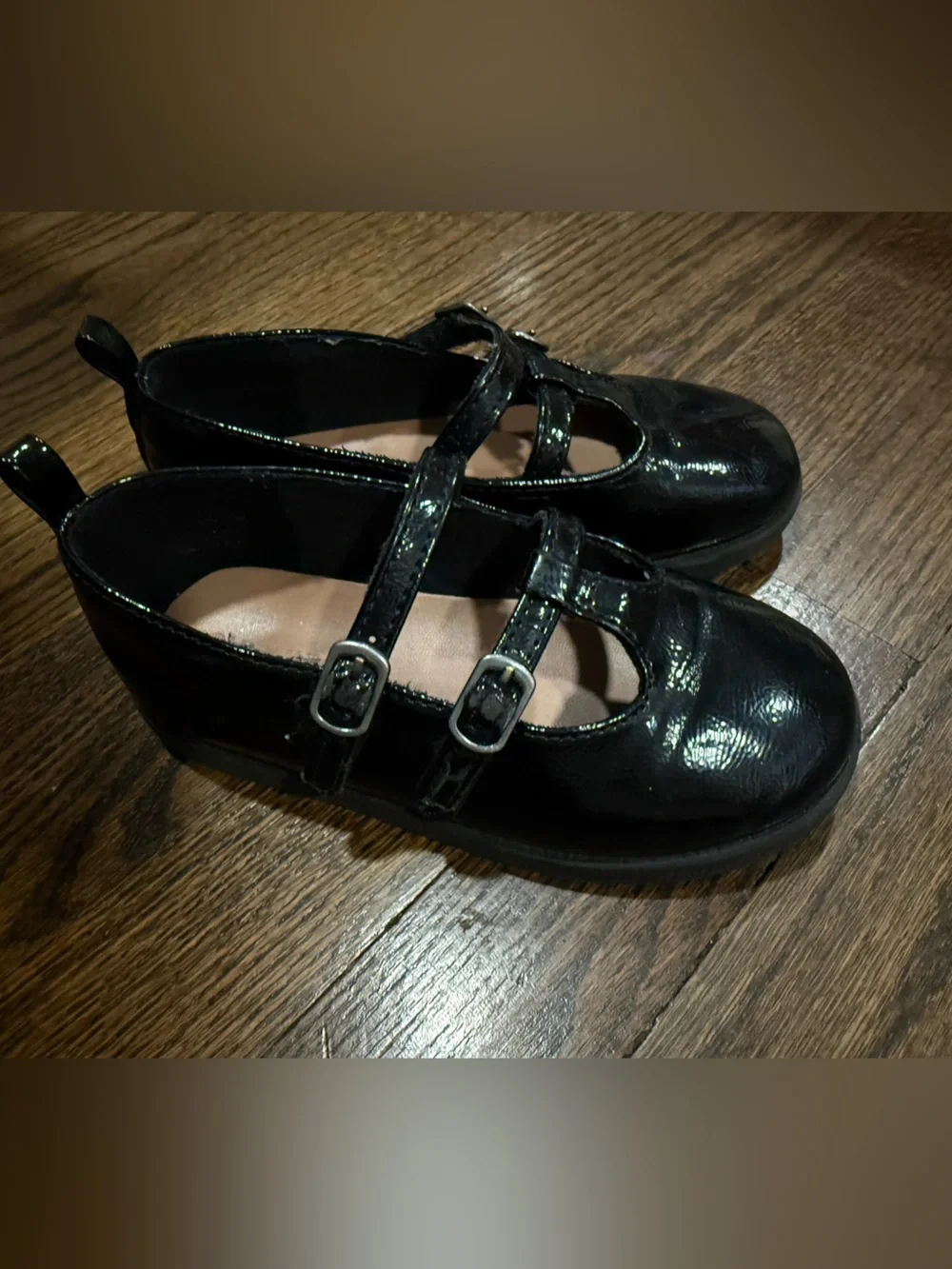 Old Navy Black Patent Double-Strap Mary Janes